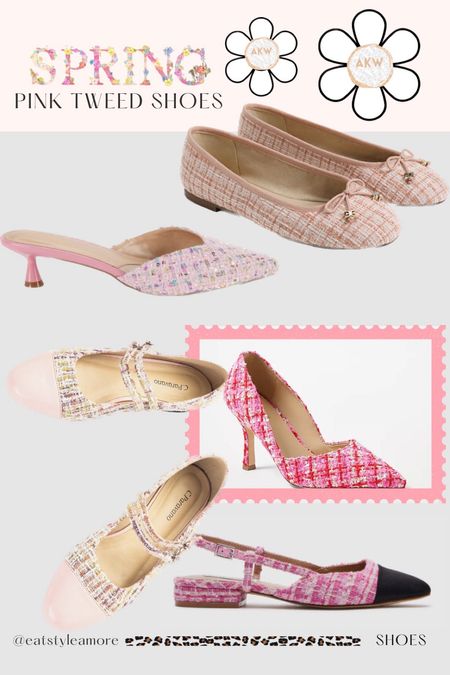 Pink tweed spring shoes 

#LTKshoecrush #LTKstyletip #LTKfindsunder100