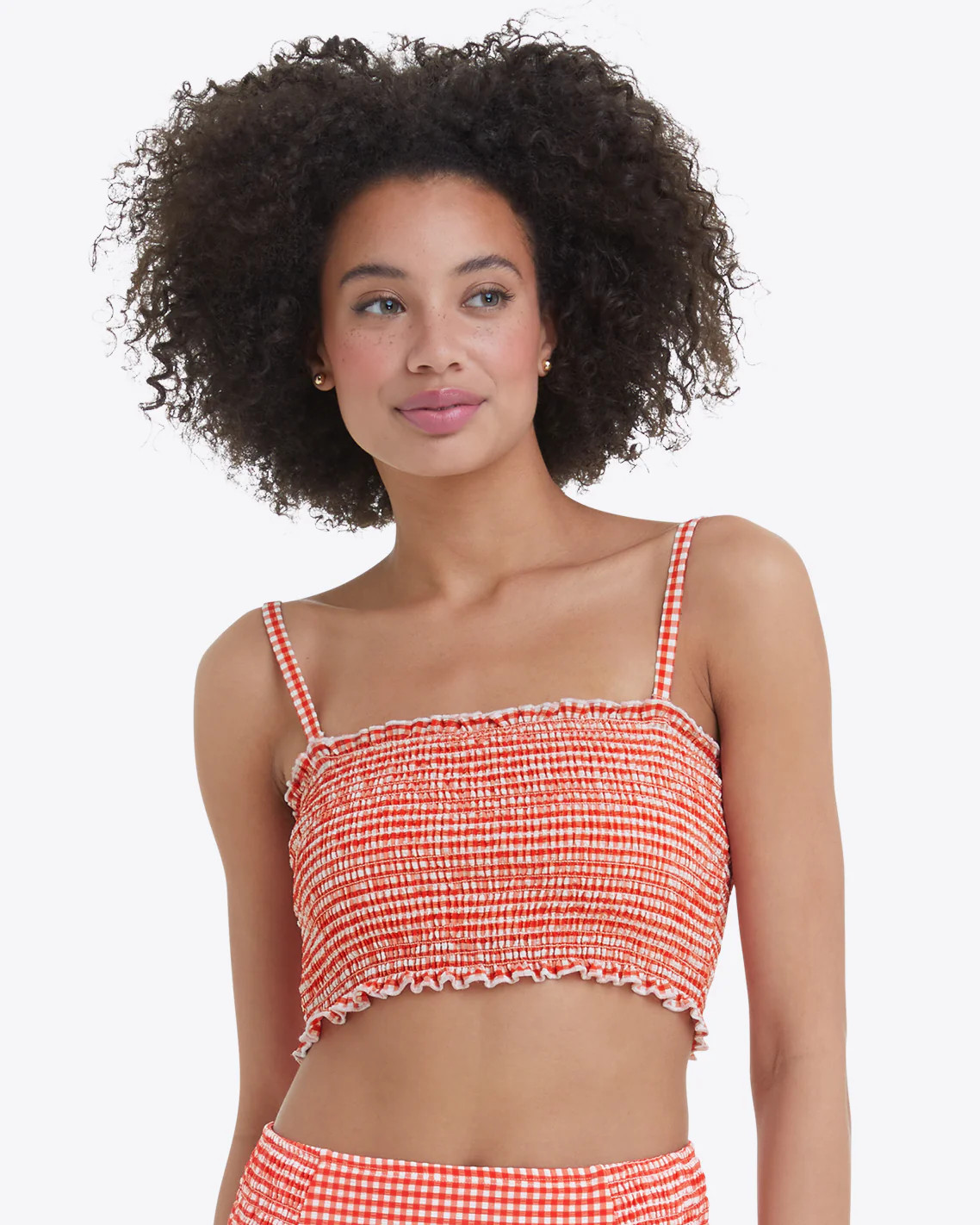 Smocked Bikini Top in Red Gingham | Draper James (US)