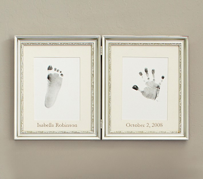 Silver Leaf Handprint and Footprint Frame | Pottery Barn Kids