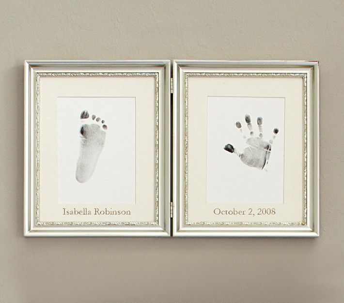 Silver Leaf Handprint and Footprint Frame | Pottery Barn Kids