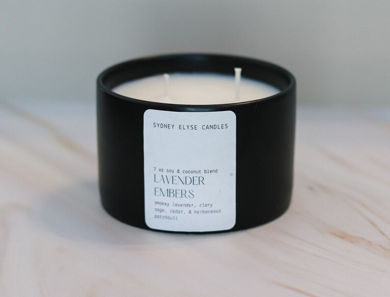 Lavender Embers Soy & Coconut Blend Candle Smokey Lavender Clary Sage Cedar Patchouli Fragrance P... | Etsy (US)