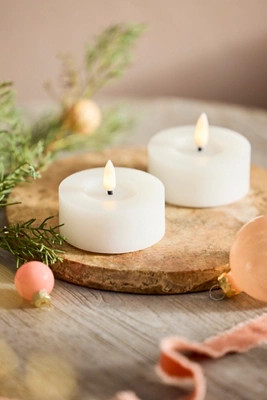 Flameless Wax Tea Lights, Set of 2 | Terrain