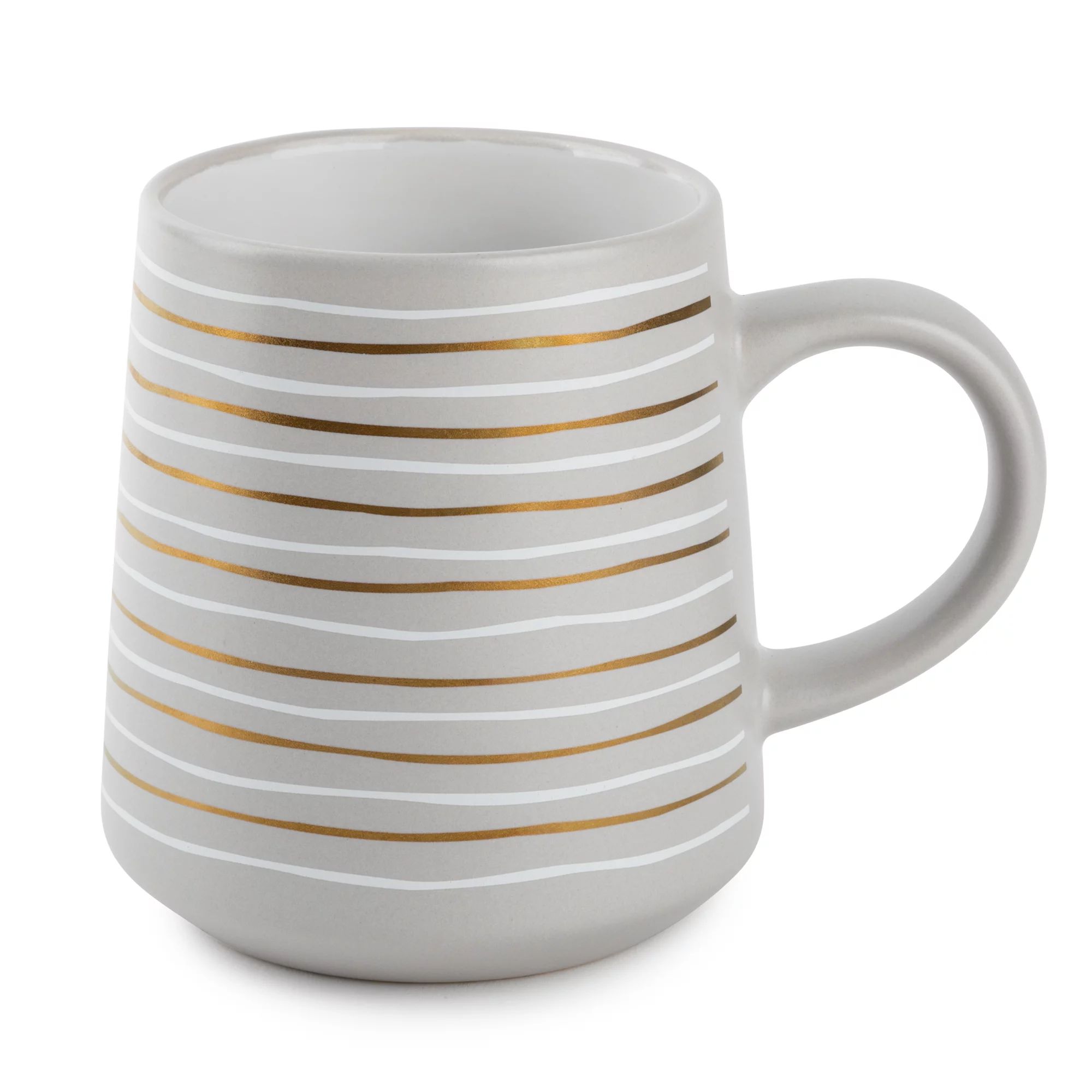 Thyme & Table Stoneware Coffee Mug, 16 fl oz, Gray Stripe | Walmart (US)