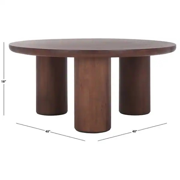 SAFAVIEH Home Mork 3-Leg Round Top Coffee Table - 40Wx40Dx18H - Brown | Bed Bath & Beyond