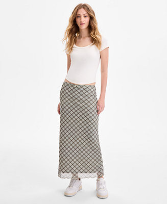 Juniors' Floral-Print Maxi Skirt | Macy's