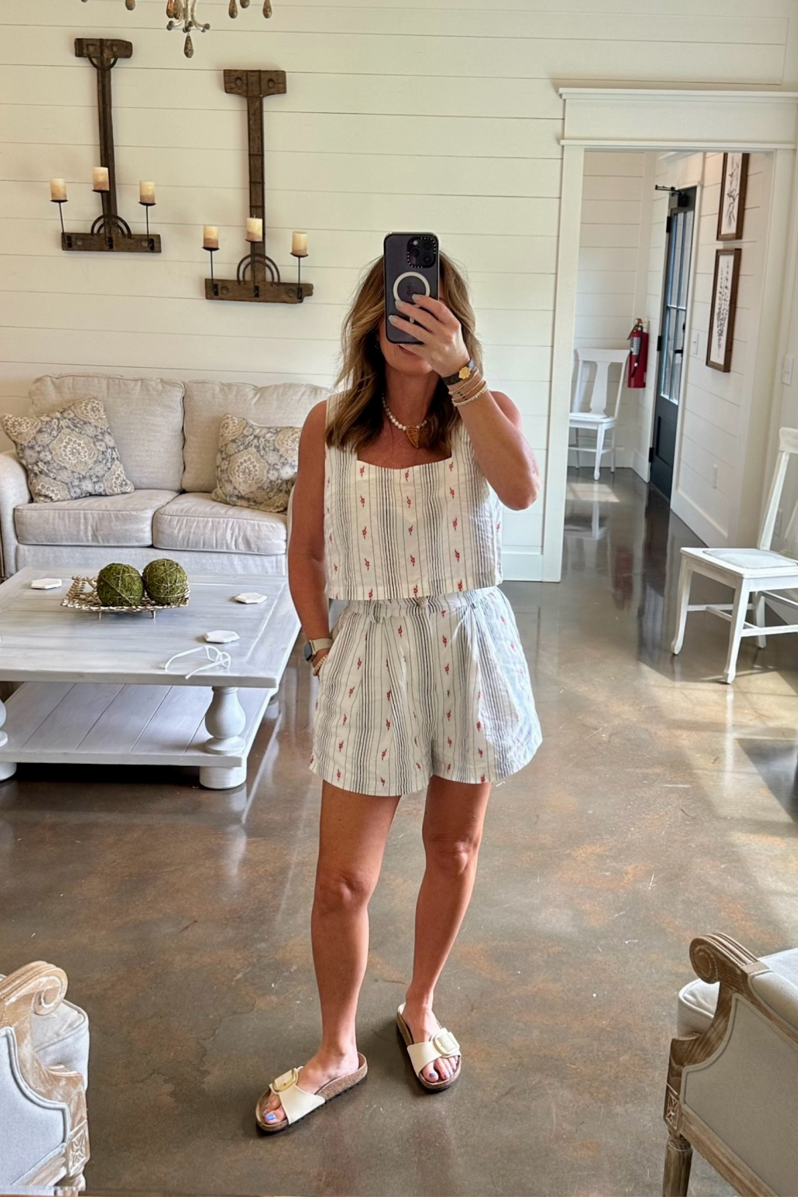 I live a good short set! 
Wearing a size small. 

Sets | Short Set | Birkenstock | Summer Outfits | Vacation Outfits 

#LTKSummer 

#LTKU #LTKShoeCrush #LTKOver40