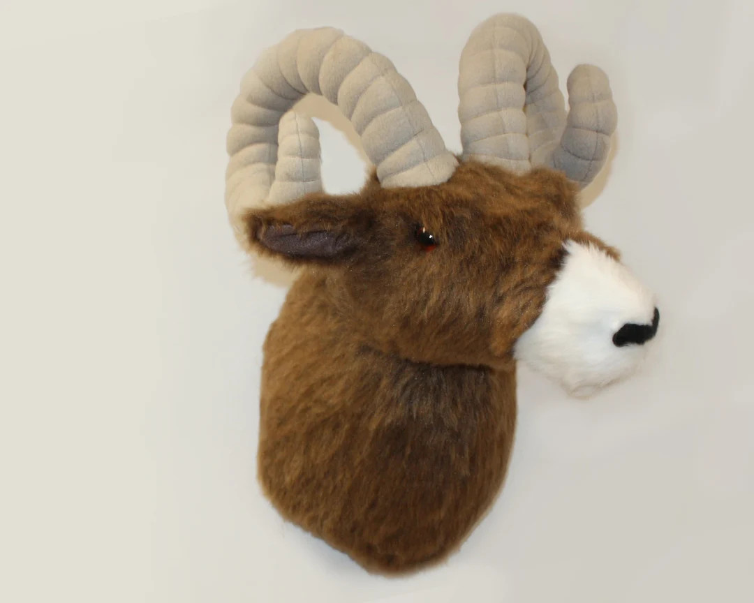 Plush Big Horn Sheep Head cliff Large Wall Mount - Etsy | Etsy (US)