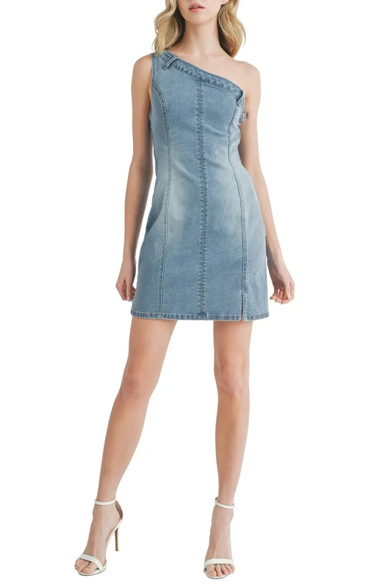 One-Shoulder Denim Minidress | Nordstrom