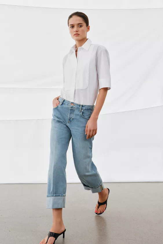 ZW COLLECTION JEANS MIT NIEDRIGEM BUND UND GERADEM BEIN | Zara DE