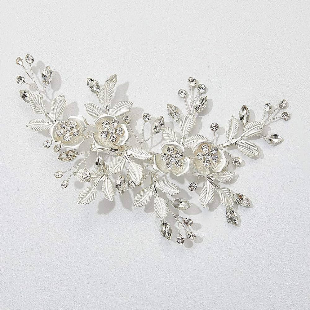 SWEETV Wedding Hair Clip Rhinestone Bridal Hair Comb for Wedding Hair Accessories for Brides Wedd... | Amazon (US)