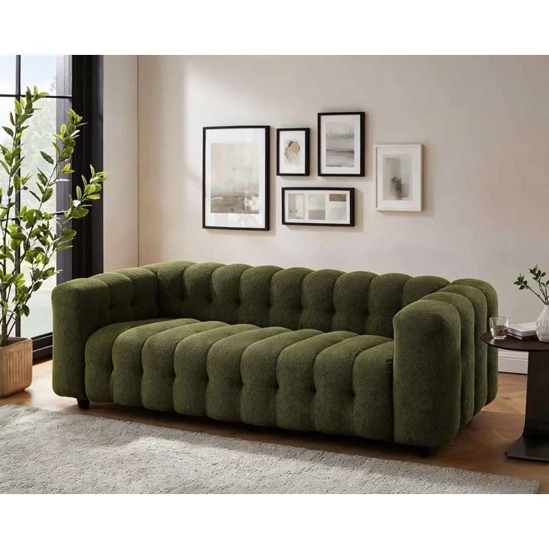 Lavance 89.4" W Tufted Bouclé Sofa | Wayfair North America