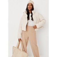 Tall Ecru Cord Puffer Coat | Missguided (US & CA)