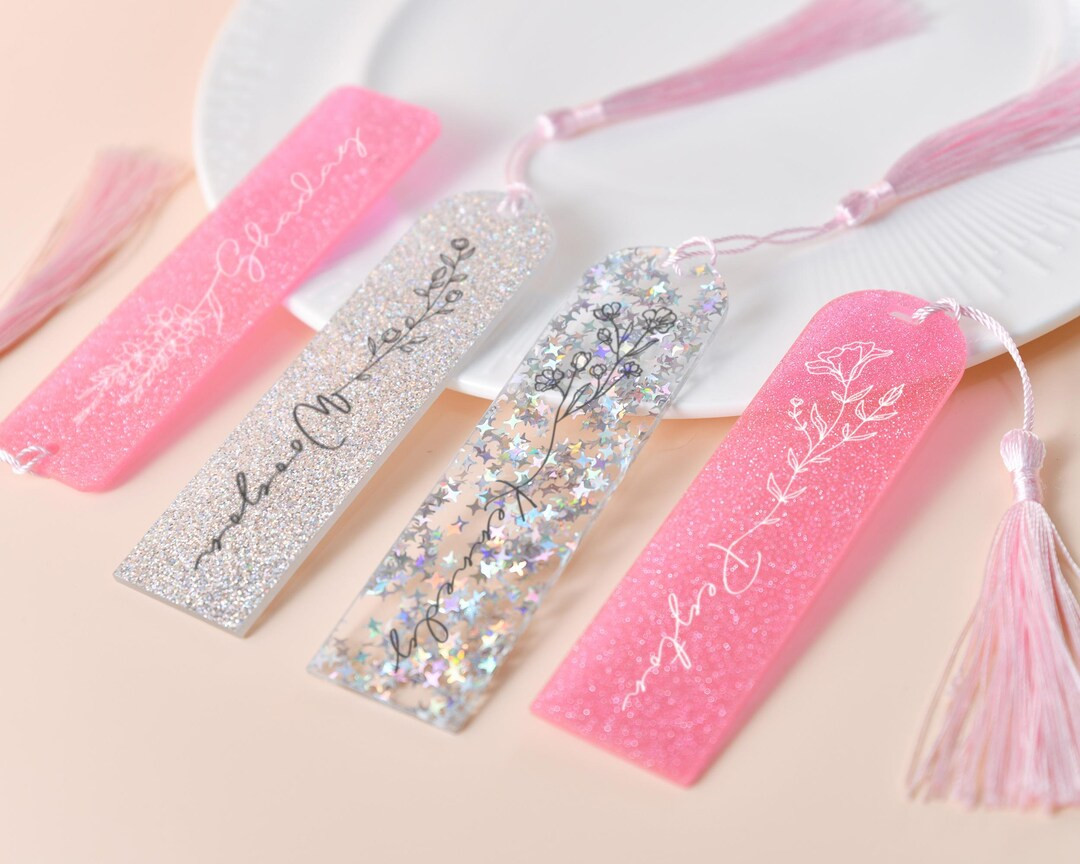 Personalized Acrylic Floral Bookmark, Floral Name Bookmark With Tassel, Gift for Book Lovers, Uni... | Etsy (US)