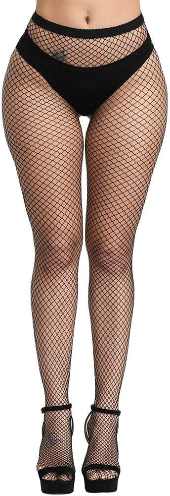 WEANMIX Lace Patterned Fishnet Stockings Thigh High Pantyhose Black Tights for Women | Amazon (US)