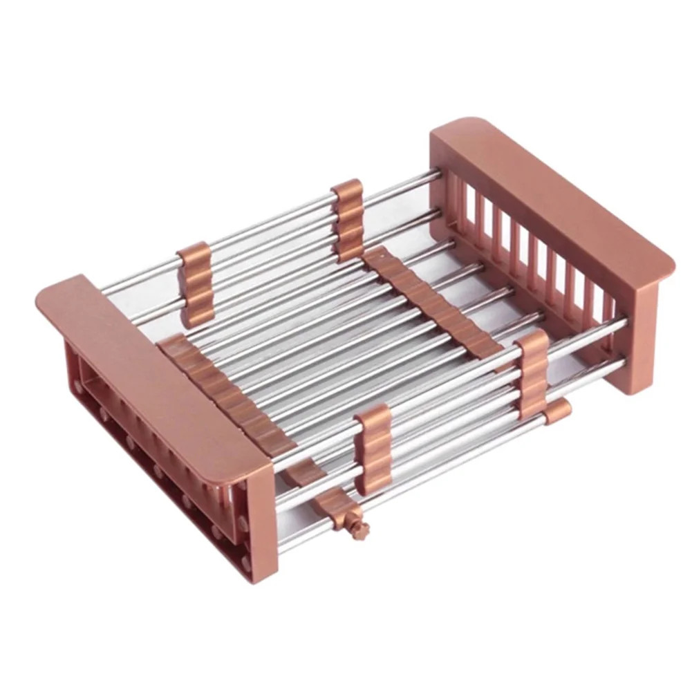 Valinks Stainless Steel Sink Rack Telescopic Drain Basket Dishes Drying Rack Kitchen Organizer | Walmart (US)