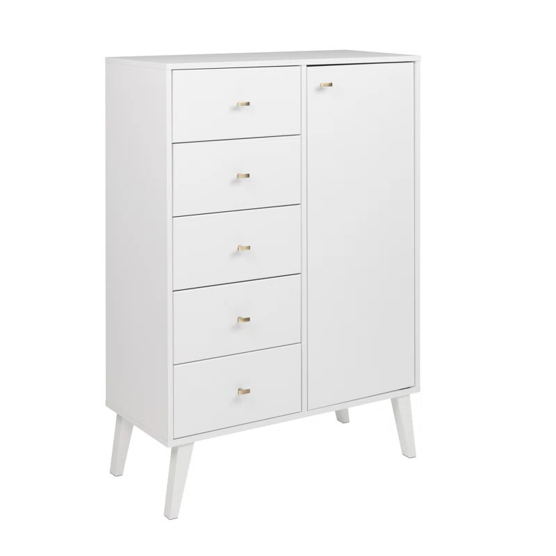 Milo Mid-Century Modern Combo Chest, 5-Drawer | Wayfair North America