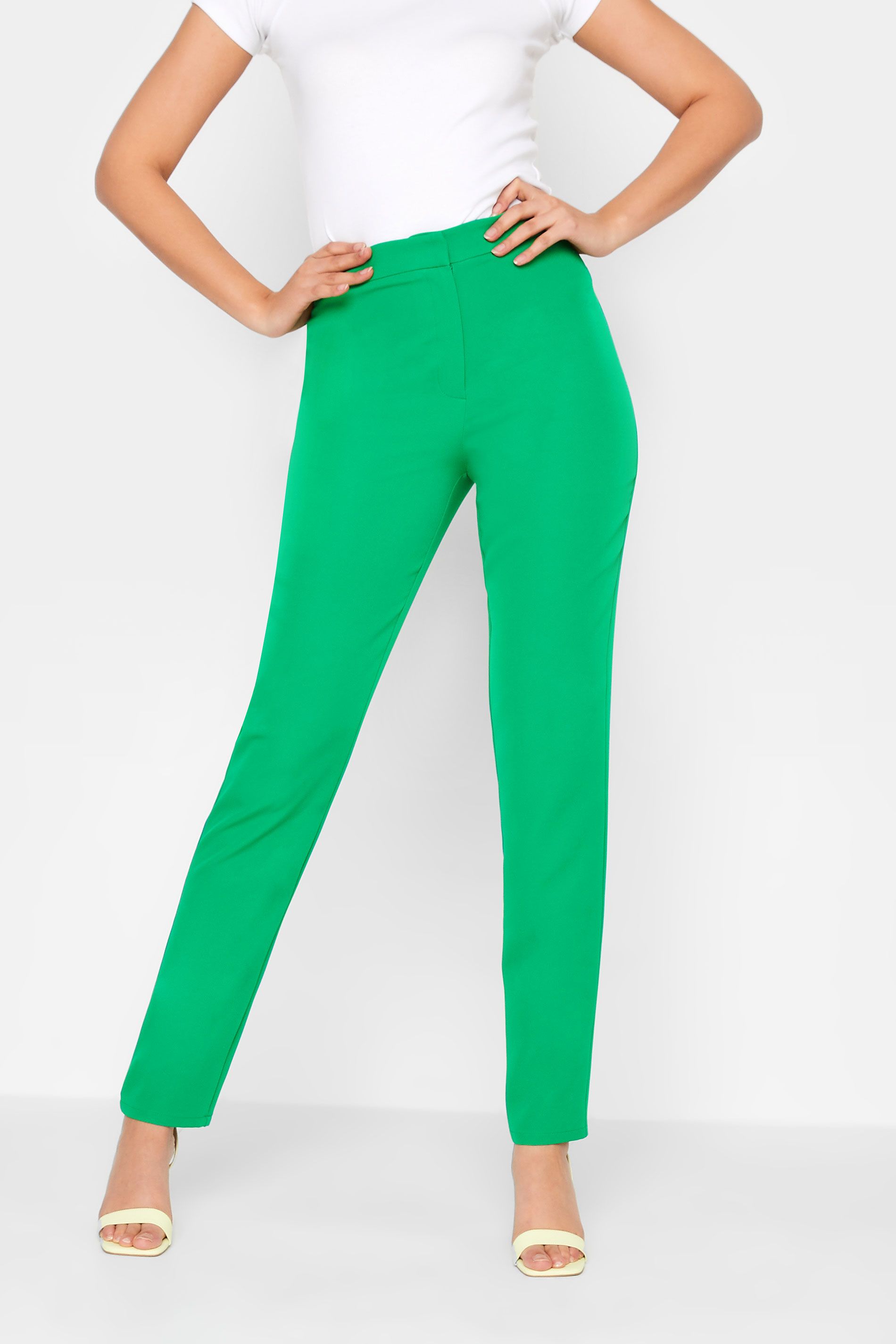 LTS Tall Green Slim Leg Trousers | Long Tall Sally