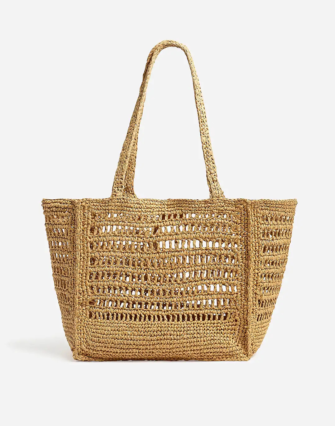 The Open-Crochet Straw Packable Tote | Madewell