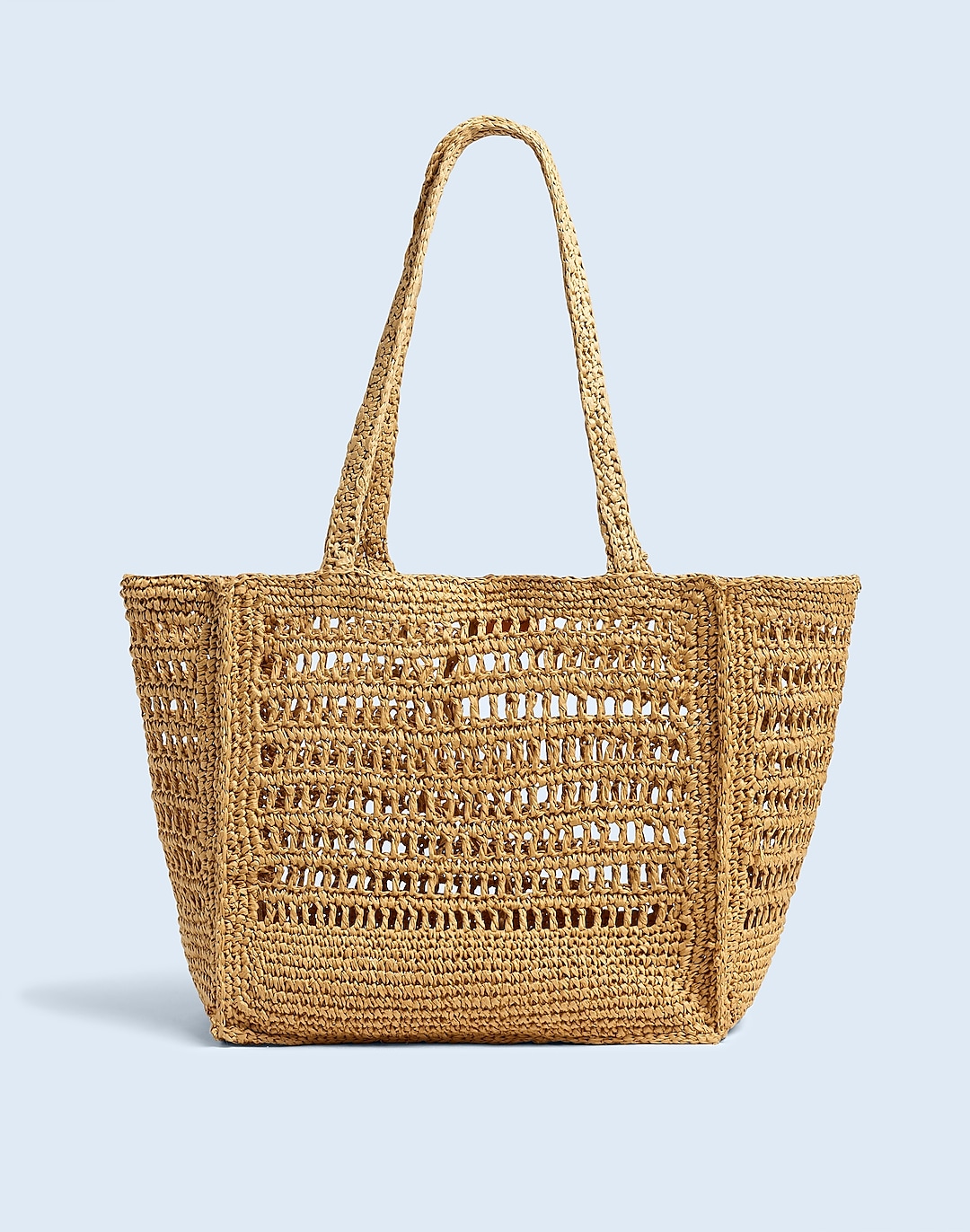 The Open-Crochet Straw Packable Tote | Madewell