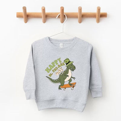 The Juniper Shop Happy St. Pat-Rex Day Youth Ultra-Soft Graphic Sweatshirt - L - Heather Grey | Target
