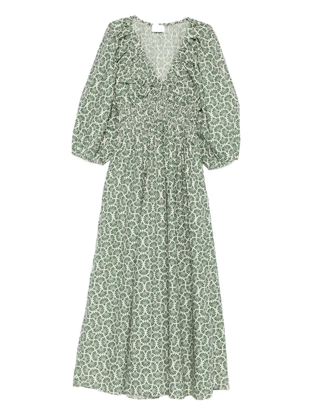Matteau smocked floral-print dress - Green | Farfetch Global