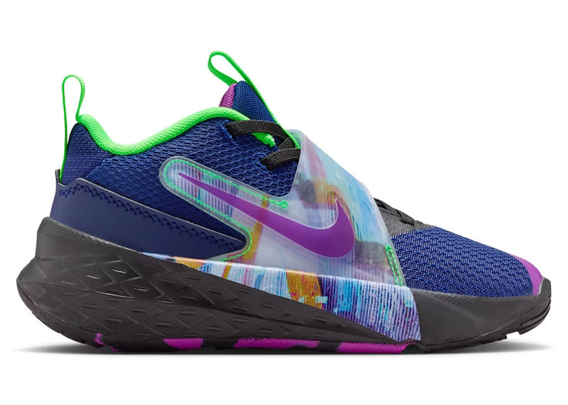 Nike Team Hustle D 12 Vivid Purple Sneakers in Blue Void/Black/Green Strike | StockX