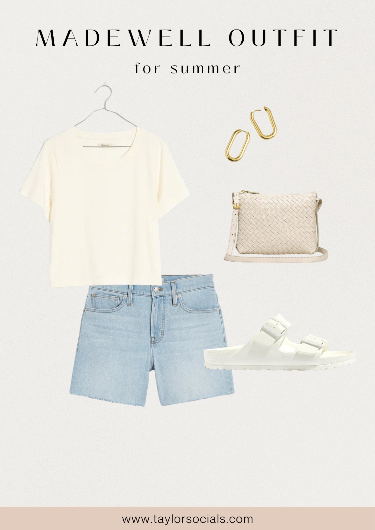 Summer outfit from Madewell ☀️ #summeroutfit denim shorts, sandals, Birkenstocks, white tee, #vacationoutfit 

#LTKxMadewell #LTKSaleAlert #LTKSeasonal