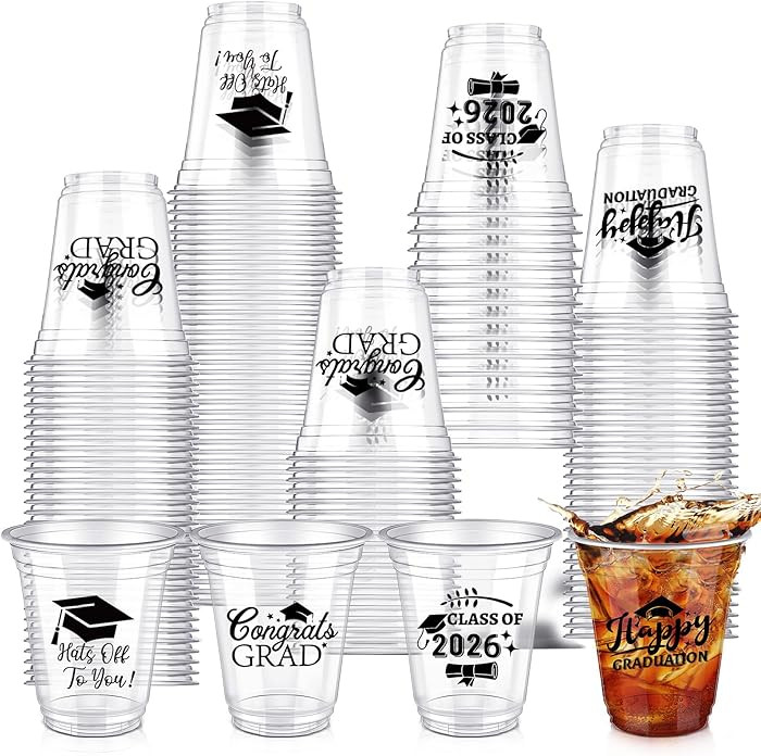 Eaasty 100 Pcs 12oz Graduation Cups 2026 Disposable Plastic Cups for Class of 2026 Graduation Par... | Amazon (US)
