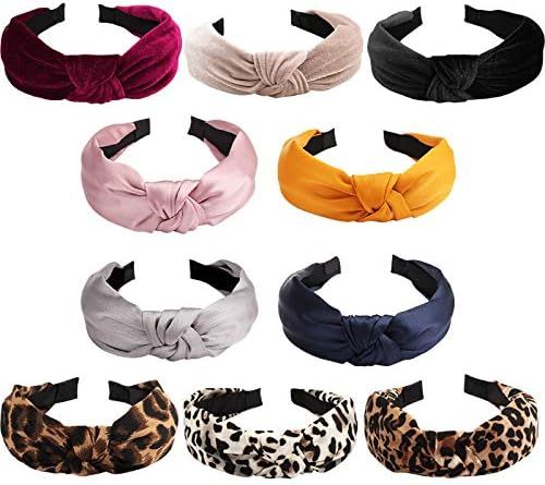 Ondder Knotted Headbands for Women Wide Headband 10 Pack Top Knot Hair Bands for Women's Hair Thi... | Amazon (US)