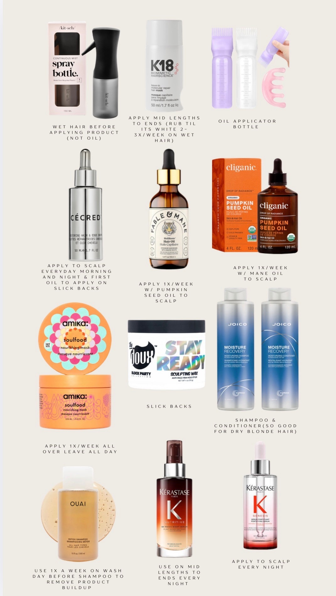 Hair Product staples!! Great for slick backs, moisturizing, hair growth, blonde hair, & all around healthy hair🤎 

#LTKselfcare #LTKBeauty