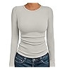 AUTOMET Women's Ribbed Long Sleeve Basic Top - Soft Stretch Crewneck Shirt for Work & Casual | Amazon (US)