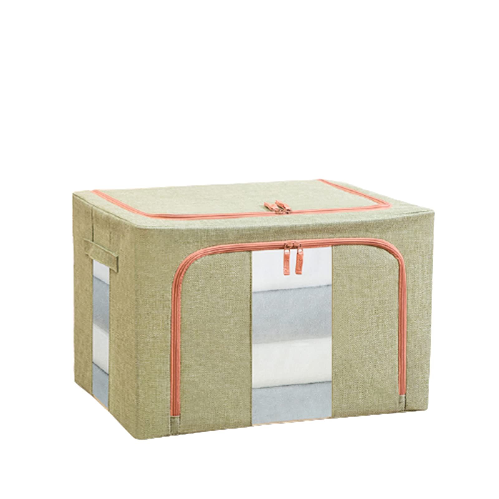 Storage box with steel frame (23.6×16.5×15.7 inches) large folding quilt storage box moving storage  | Amazon (US)