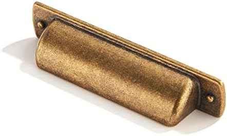 10 Pack 3" Drawer Pulls Antique Brass Cabinet Cup Pulls Kitchen Hardware Cabinet Handles Drawer H... | Amazon (US)