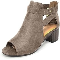 City Classified Topshoe Invest Women's Fashion Cutout Side Strap Heeled Ankle Sandal Booties | Amazon (US)
