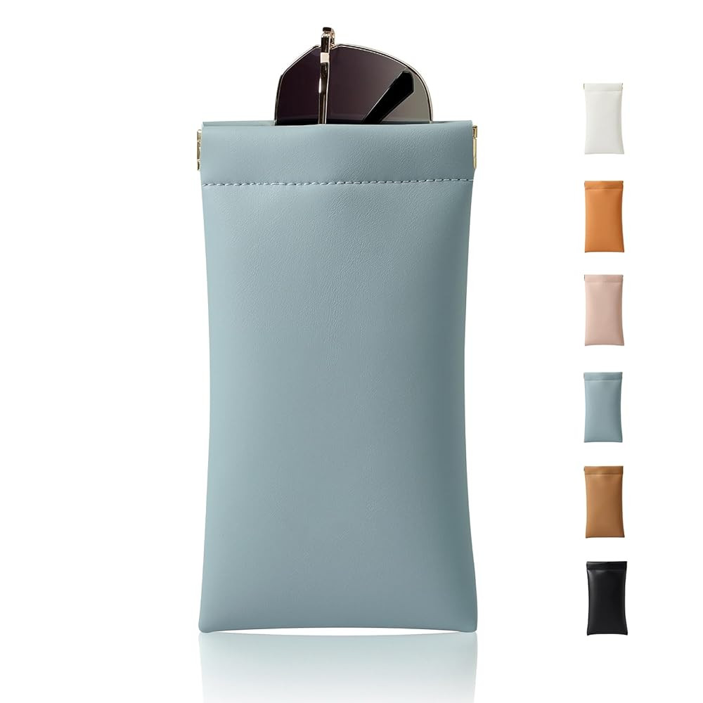 Squeeze Top Sunglass Case, New Organosilicon Soft Leather Eyeglass Glass Case Travel Large Sungla... | Amazon (US)