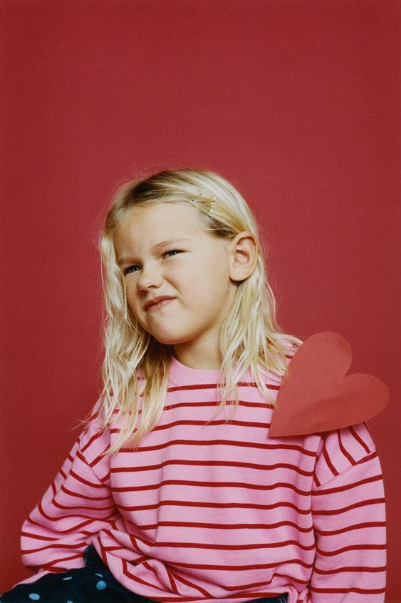 STRIPED HEART SWEATSHIRT | Zara US