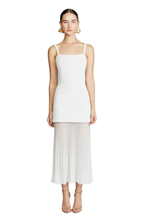 AMUR Vienna Mix Media Knit Dress in Sea Salt at Nordstrom, Size X-Large | Nordstrom