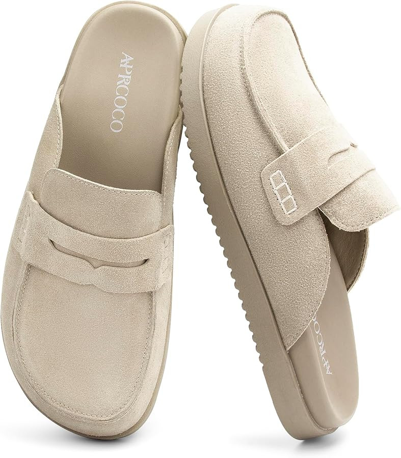Womens Suede Clogs Non-Slip Platform Mules & Clogs for Women Comfort Slippers with Arch Support | Amazon (US)