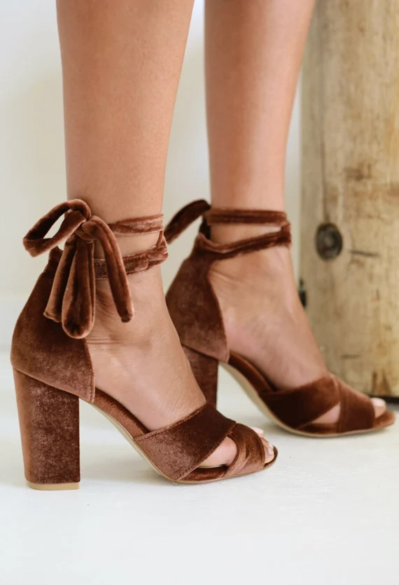 Rust Bridal Shoes Rust Wedding Shoes Velvet Bridal Shoes | Etsy | Etsy (US)