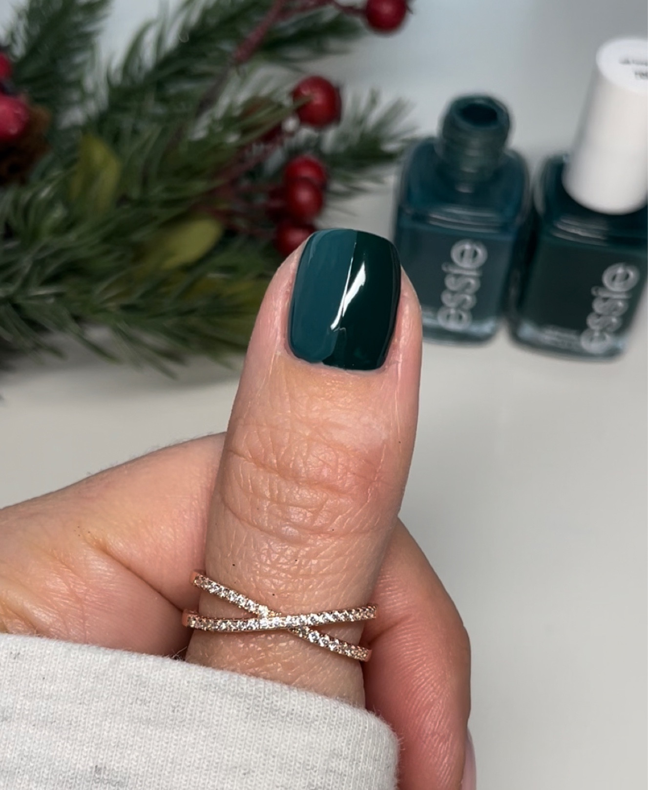 Essie Off Tropic compared to their Winter 2021 (LE) Lucite of Reality.🌲

#LTKbeauty