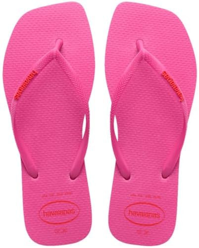Havaianas - Chinelo Havaianas Slim Square Logo Pop Up Rosa Flux | Amazon (BR)