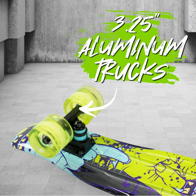 Retro Mini Cruiser Skateboard for Kids and Teens – Lightweight 22" Flexible Deck – 62mm Smoot... | Walmart (US)