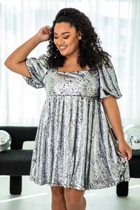 The Anti-Hero Charcoal Square Neck Babydoll Dress | Pink Lily