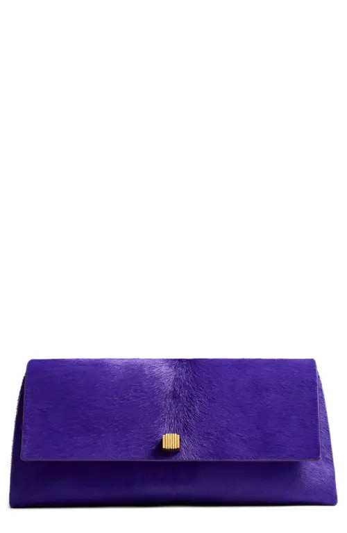 Khaite Audrey Genuine Calf Hair Clutch in Amethyst at Nordstrom | Nordstrom