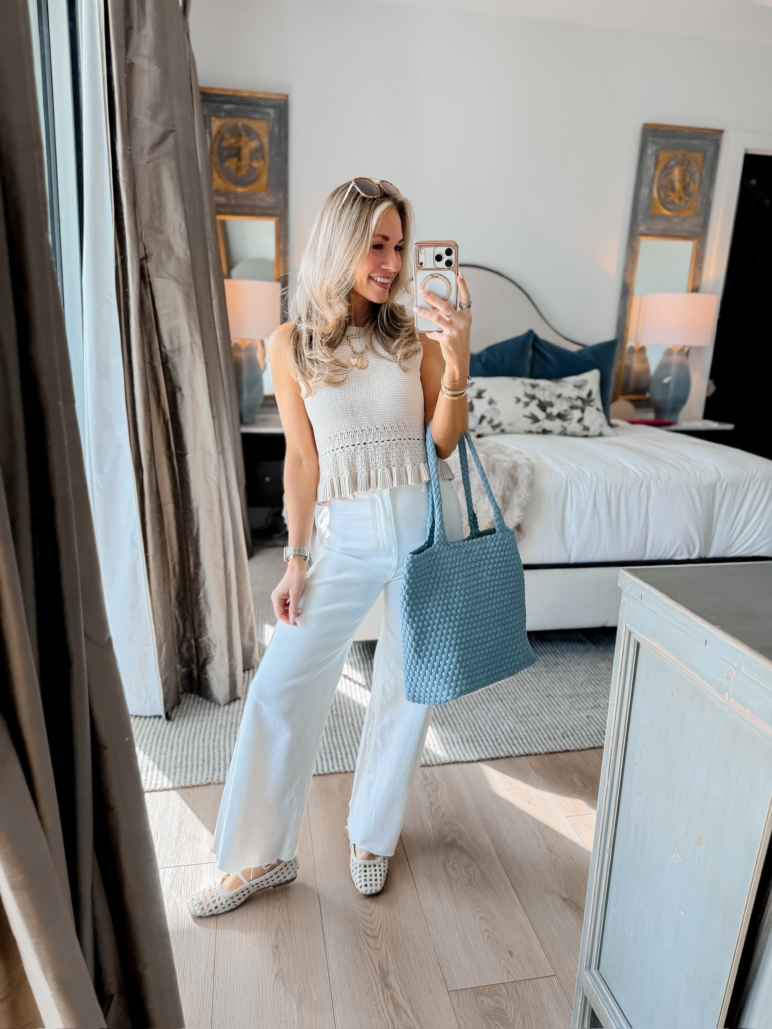 Casual Everyday Spring outfit! 🤍
I wear this outfit on repeat! It’s comfy but you still look put together! // I’m 5’3 for reference wearing small in jeans and top. Sandals run tts.

#LTKgrwm #LTKPetite #LTKmomlife
