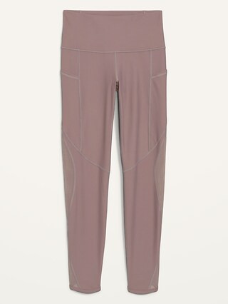 High-Waisted PowerSoft Mesh-Paneled 7/8-Length Compression Leggings for Women | Old Navy (US)