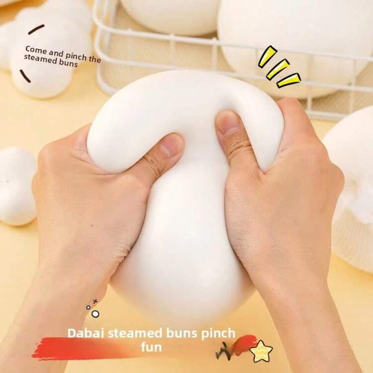 1pc Giant Squishy Milk Bun Fidget Toy | Moist Slow-Rising Stress Relief & Relaxation | Glow-In-The-Dark Soft Anti-Stress Ball | Party & Adult Gift | SHEIN