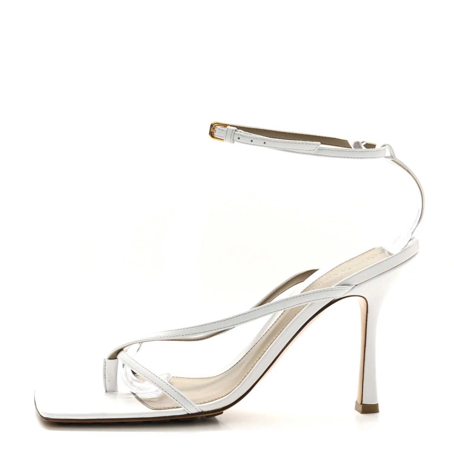 BOTTEGA VENETA Lambskin Stretch Multi Strap Sandals 41 Optic White | FASHIONPHILE (US)