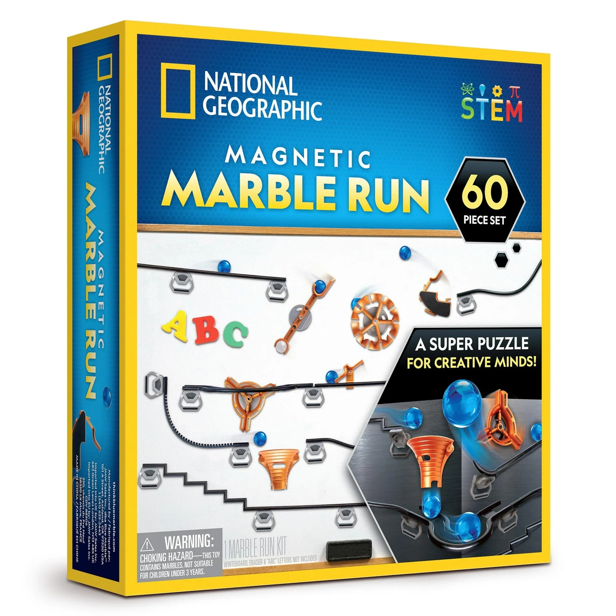 National Geographic 60-Piece Magnetic Marble Run – STEM Building Kit for Kids and Adults | Walmart (US)