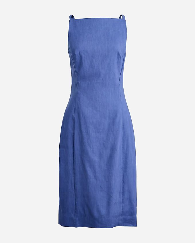 High-neck sheath dress in linen blend | J.Crew US